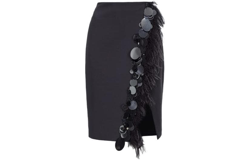 Юбка PINKO FW23 Gonna Con Piume E Paillettes - изображение 2