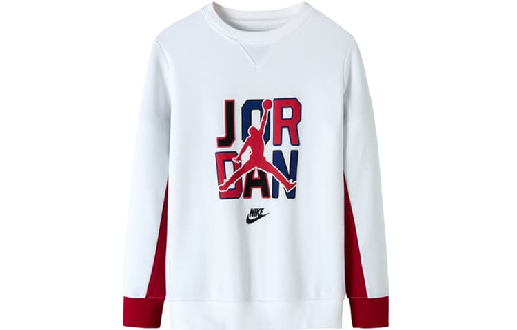Jordan Colorblock Logo Pullover Hoodie White Kids - изображение 1