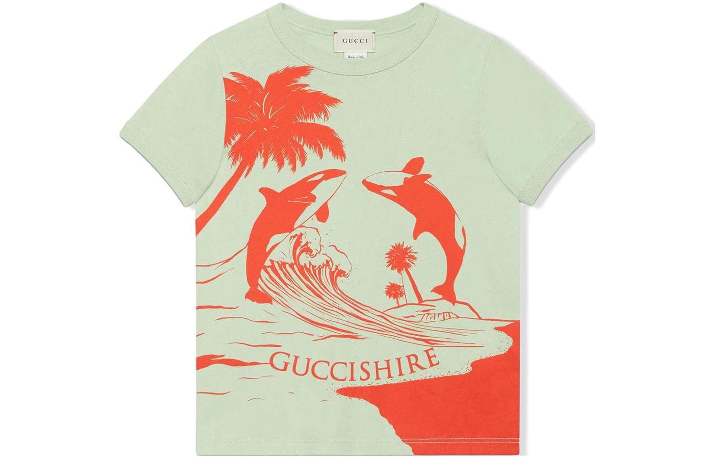 Футболка Gucci Kids Whale Print T-Shirt Green - изображение 2