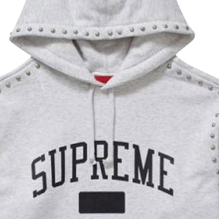 Кофта Supreme FW18 Studded Hooded Sweatshirt Ash Grey - изображение 3