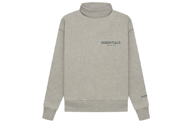 Fear of God Essentials FW21 Kids Pullover Mockneck Dark Heather Oatmeal Logo - изображение 1
