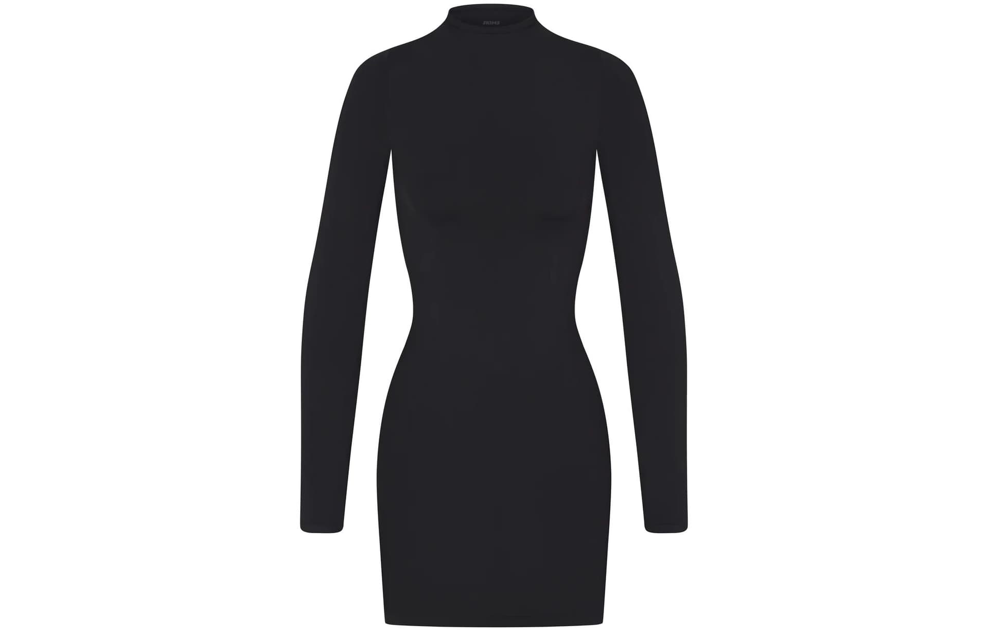 Платье SKIMS SOFT SMOOTHING SEAMLESS TURTLENECK MINI DRESS ONYX - изображение 1