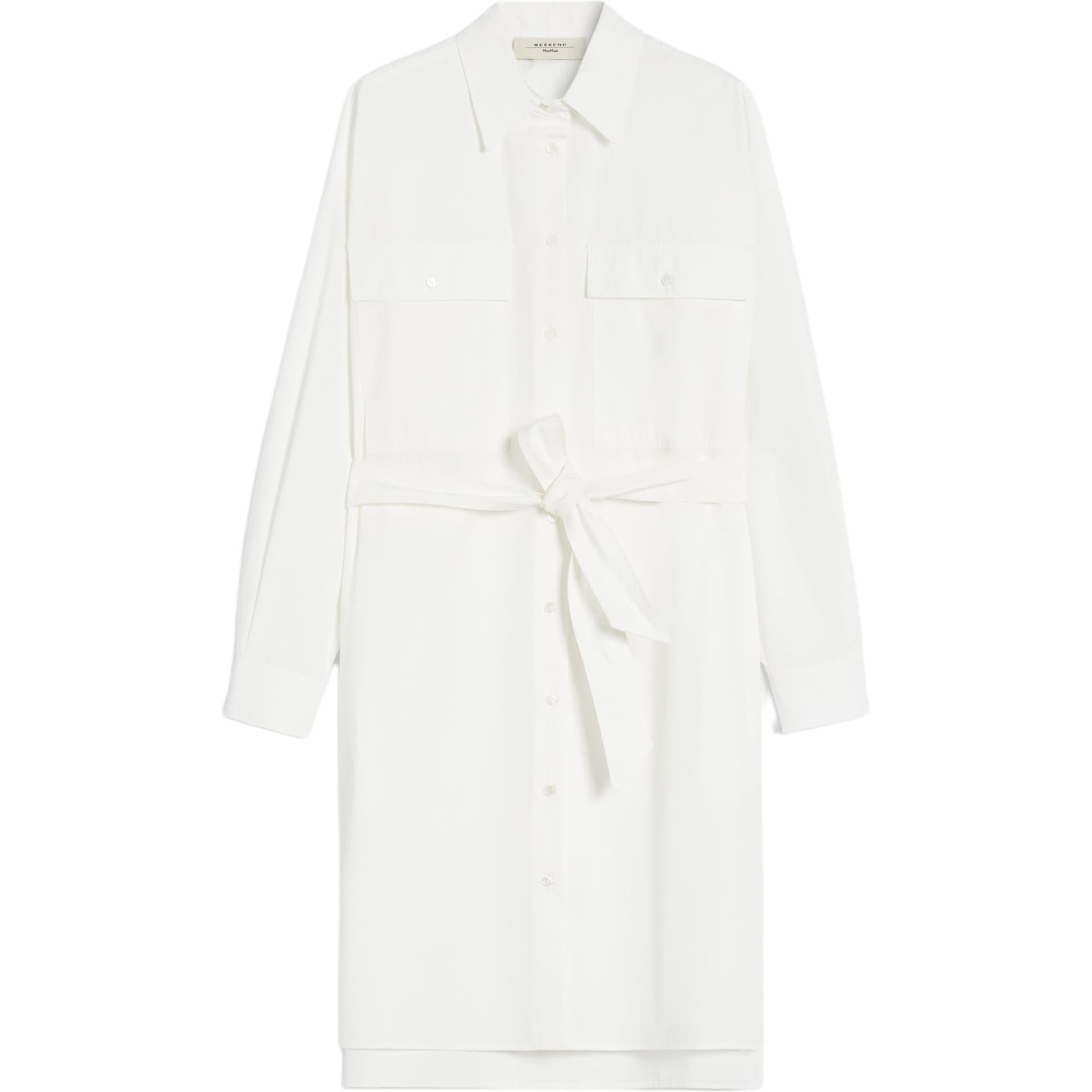 Платье WEEKEND MaxMara Длинное платье с длинными рукавами для женщин белое - изображение 1