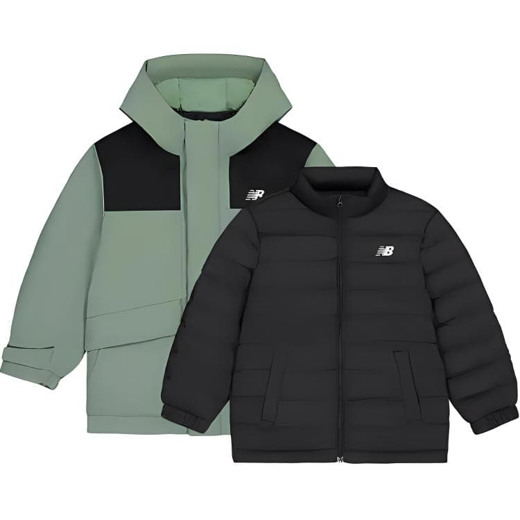 New Balance AW24 Пуховик 2 предмета Набор Magic Цветы Черный Зеленый Детский - изображение 1