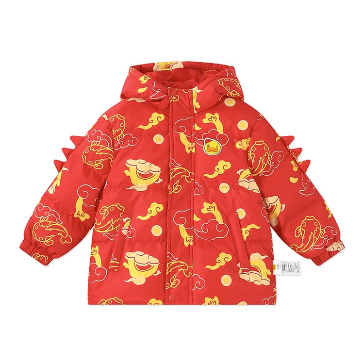 B.Duck Пуховик Классический Красный Детский Возраст 3-7 Лет - изображение 1