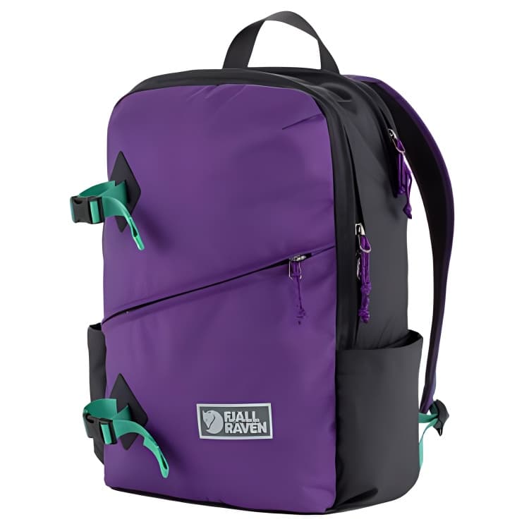 Рюкзак Fjallraven 17L Outdoor Рюкзак Сумка Нейлон Фиолетовый и Угольный Черный Унисекс - изображение 2