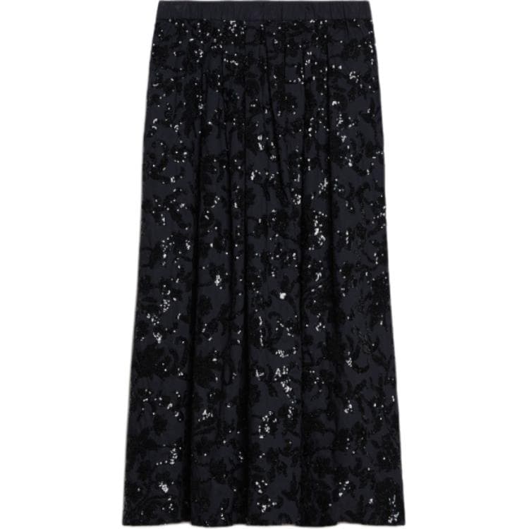 Юбка WEEKEND MaxMara Nome Wide Cotton Skirt With Sequins - изображение 1