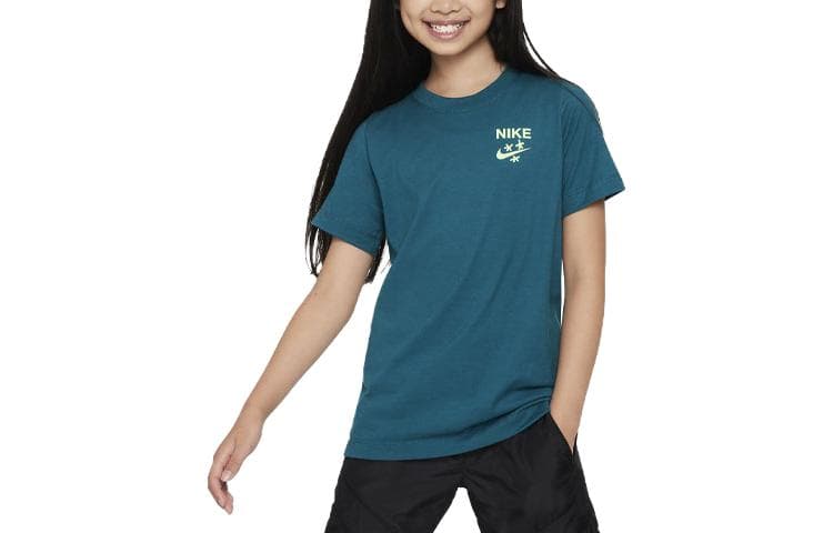 Футболка NIKE Индустриальный синий Kids T-рубашки - изображение 1