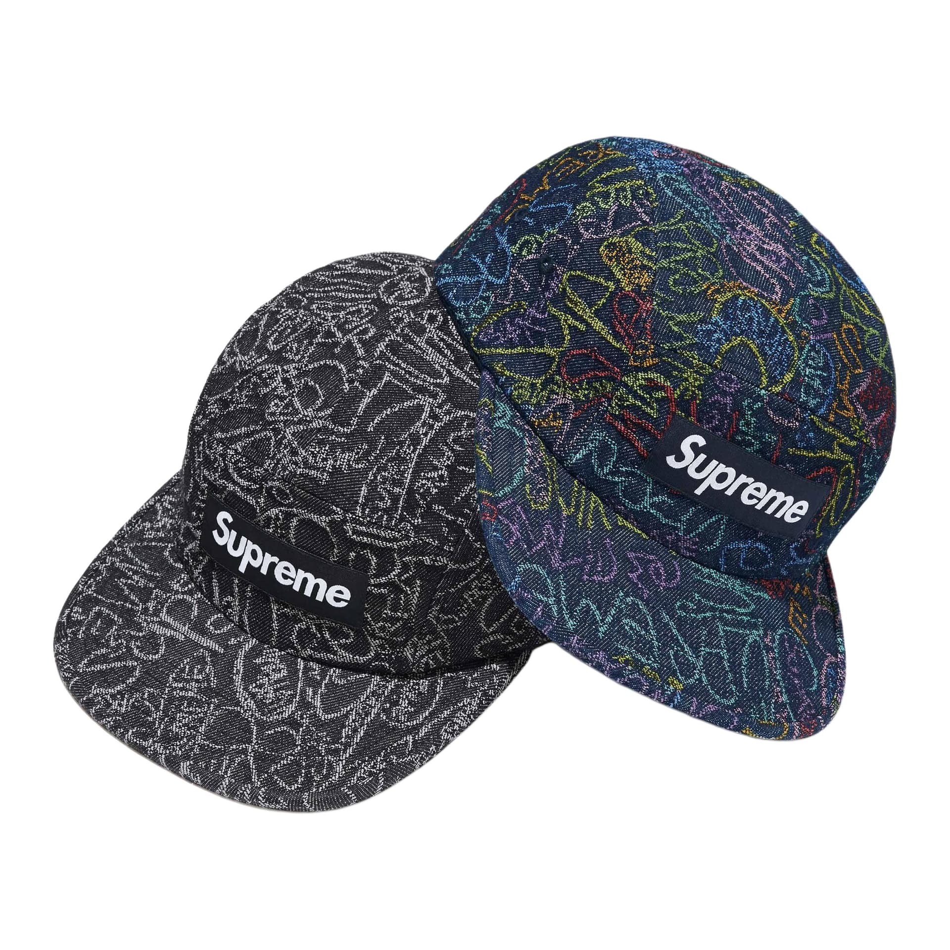 Кепка Supreme 100% хлопок Деним Кепки Унисекс Черный Синий - изображение 1