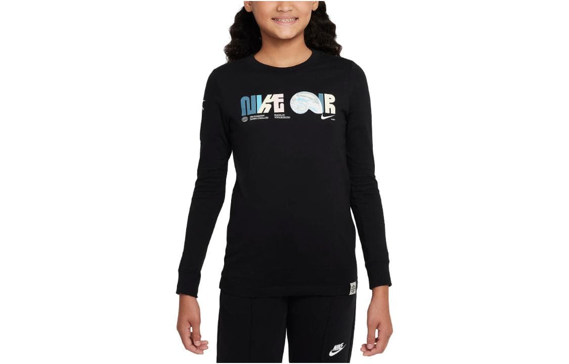 Футболка NIKE Черные Kids T-рубашки - изображение 1