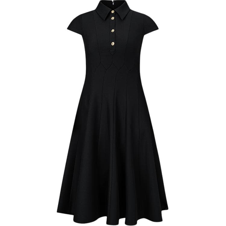 Платье KARL LAGERFELD Короткий Sleeved Платье Женские Черный - изображение 1