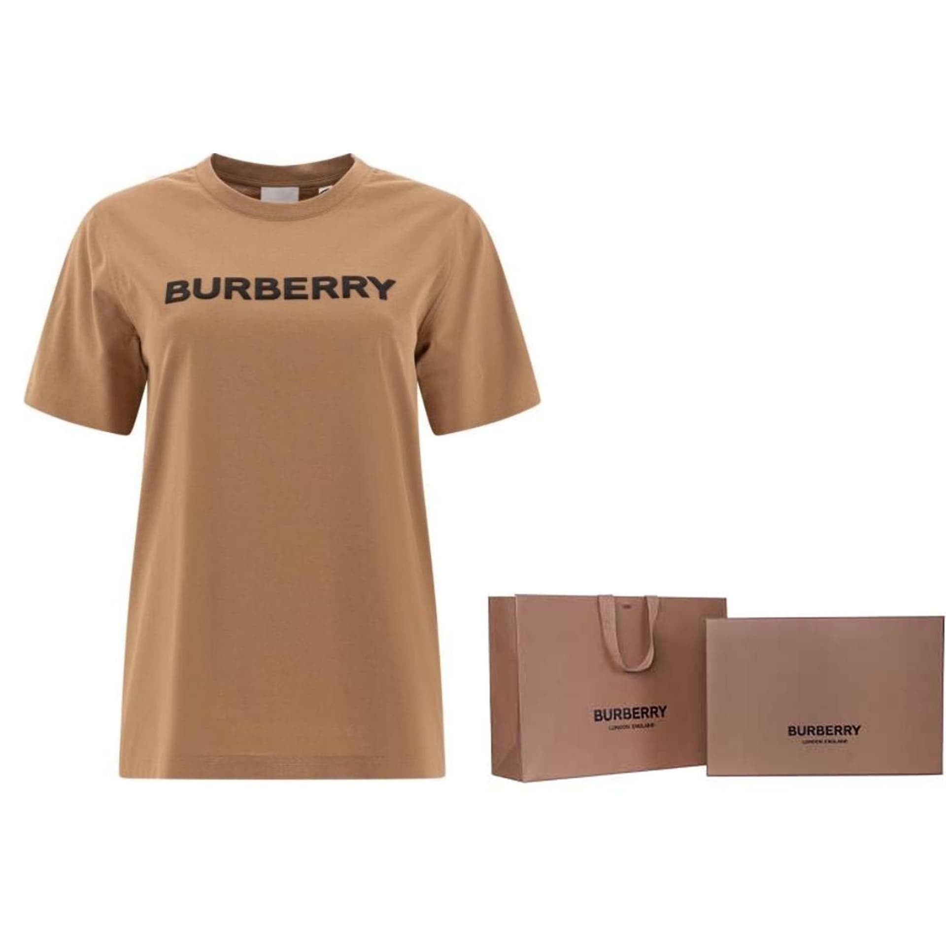 Футболка Burberry SS25 T Рубашка Женская Коричневая - изображение 7