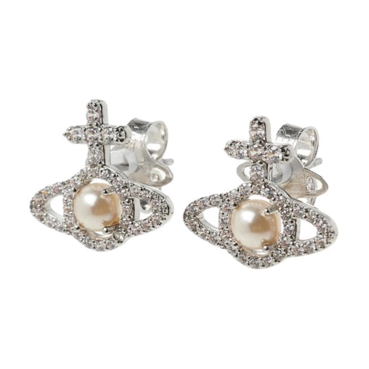 Серьги Vivienne Westwood Оригинальный стиль Латунь Серьги Женские Серебристый - изображение 2
