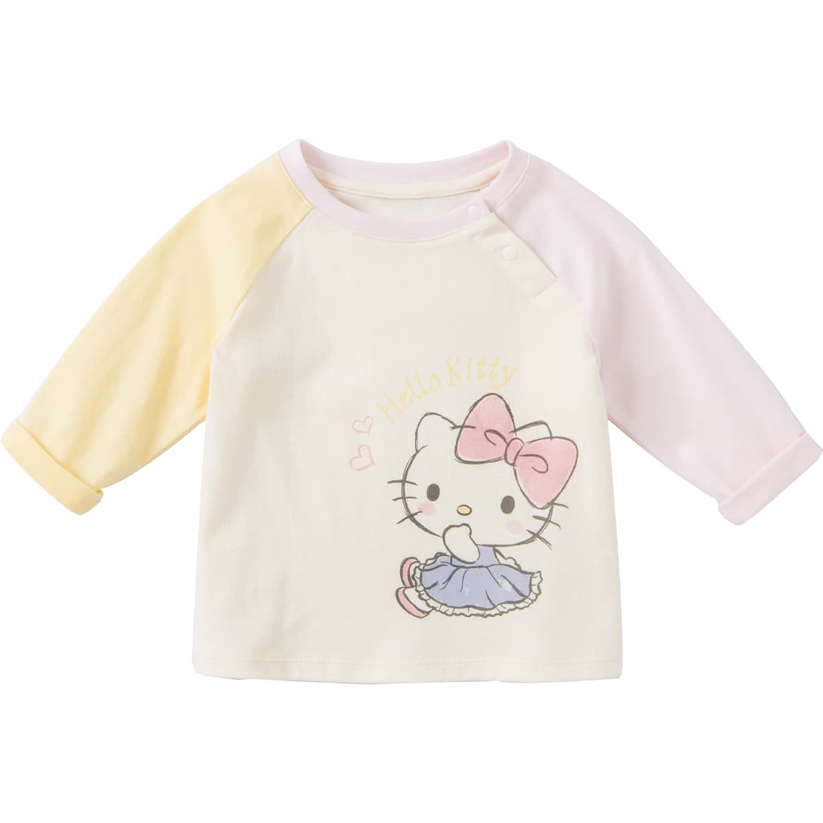 Футболка DAVE&BELLA Футболка Hello Kitty Детский круглый вырез с контрастными цветами и длинным рукавом 100% хлопок бежевый - изображение 1