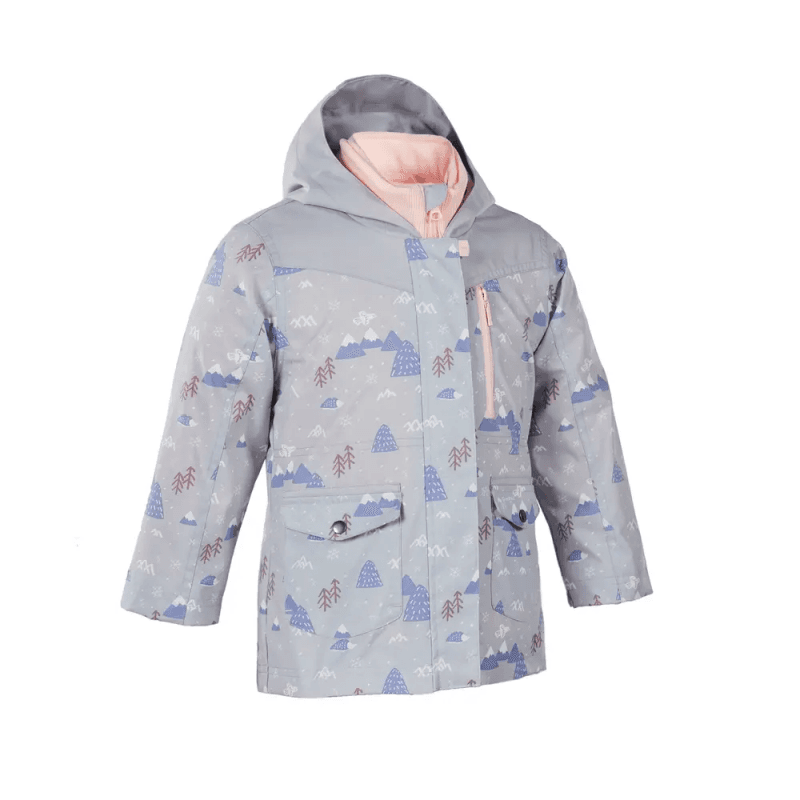 DECATHLON SH100 Куртки и Пальто Цинково-Серый Флуоресцентный Светло-Коралловый Детский - изображение 1