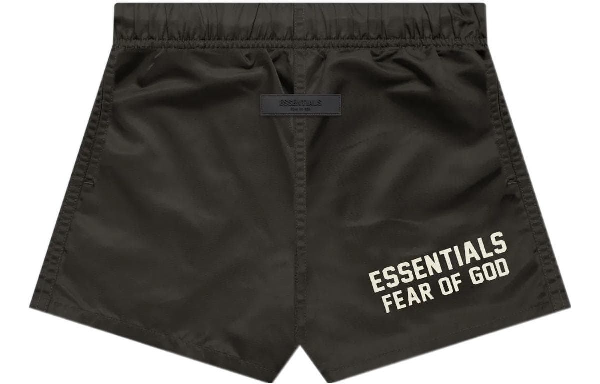 Fear of God Essentials FW22 Kids Nylon Running Shorts Off Black Logo - изображение 1