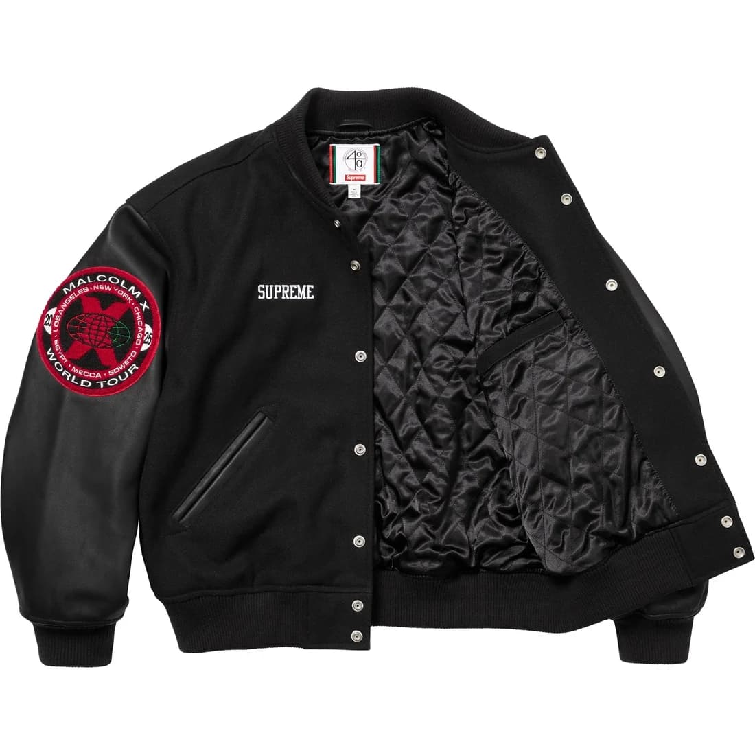 Куртка Supreme 40 Acres WEEK9 Malcolm X VARSITY Куртка Унисекс - изображение 3
