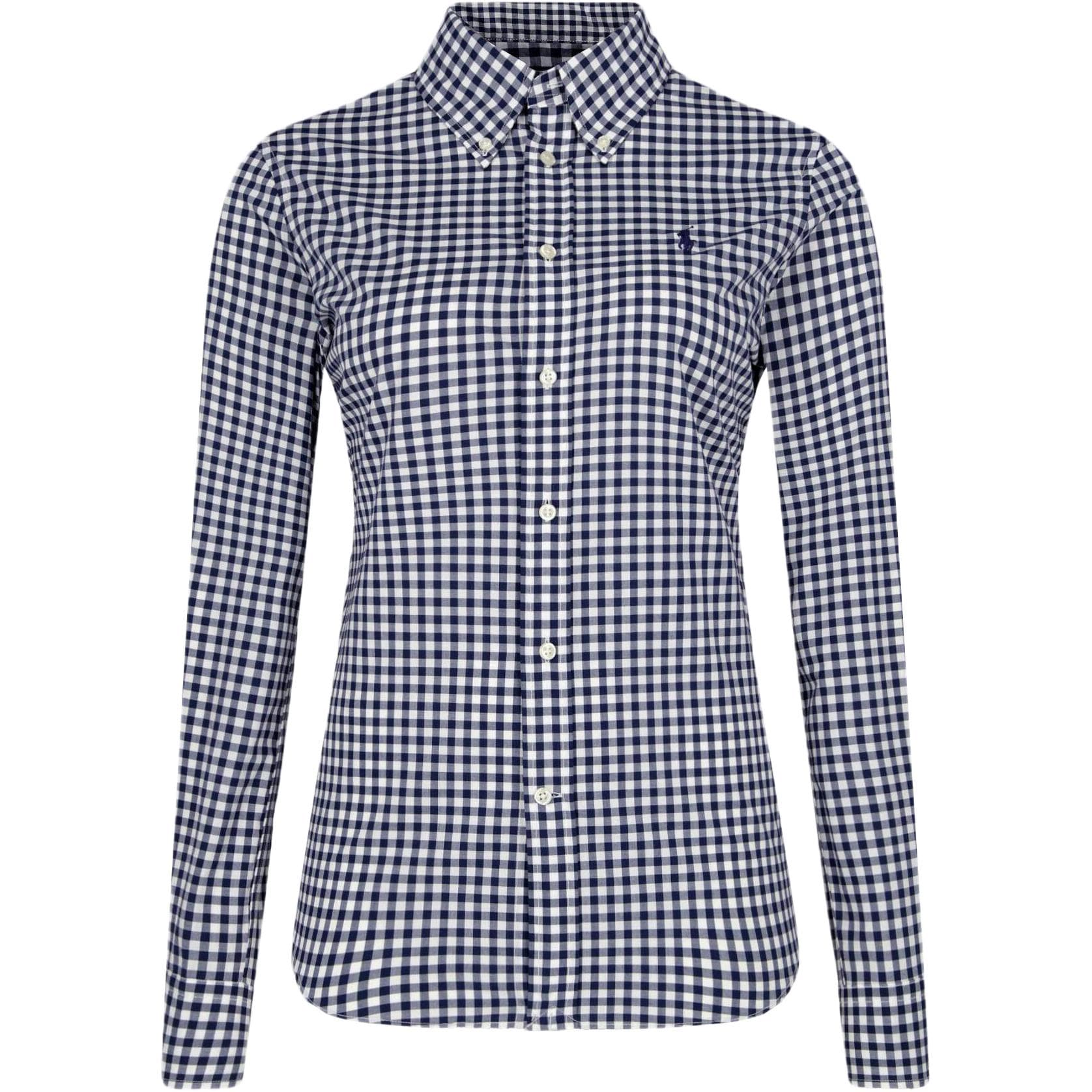 Блузка Polo Ralph Lauren SS24 Рубашка Облегающая Женская Морской Синий - изображение 1