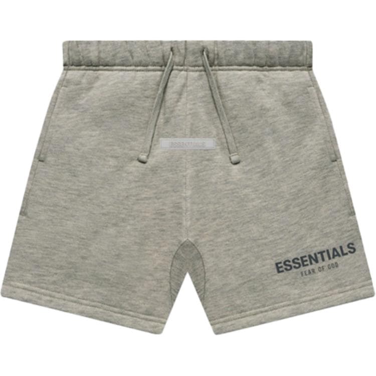 Fear of God Essentials FW21 Kids Sweatshort Dark Heather Oatmeal Logo - изображение 1