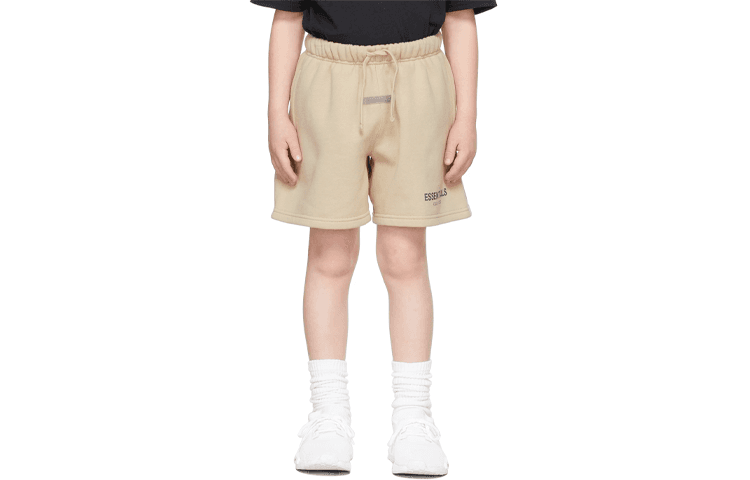 Fear of God Essentials FW21 Kids BeigeLinen Sweat Shorts Logo - изображение 1