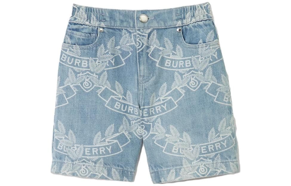 Burberry Светло-Синие Kids Шорты - изображение 1