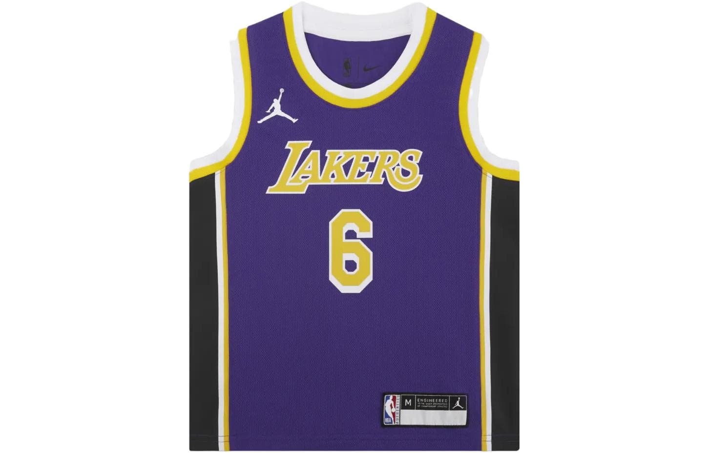 Jordan Детская одежда NBA Jersey Лос-Анджелес Лейкерс Statement Edition Принт с буквами Круглый вырез Без рукавов Детская баскетбольная форма Мальчики Фиолетовый - изображение 1