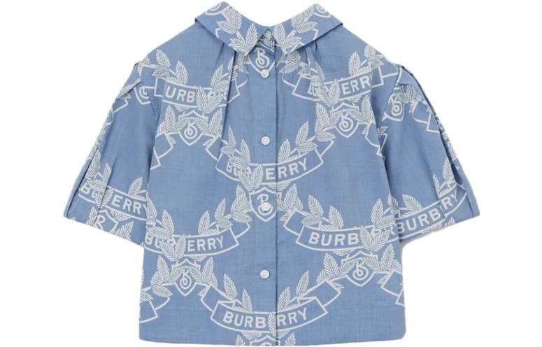 Детская рубашка Burberry SS23 синего цвета - изображение 1