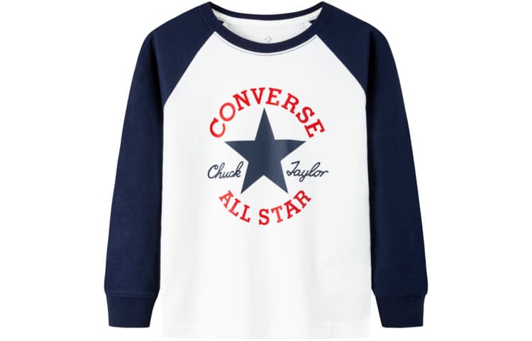 Футболка Converse T-shirt Классический принт с логотипом рукав реглан темно-синий - изображение 1