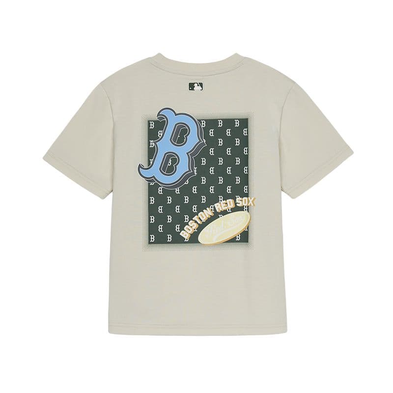 Футболка mlb Classic Monogram Футболка SS25 Вересковый серый Сливочный Детский - изображение 1