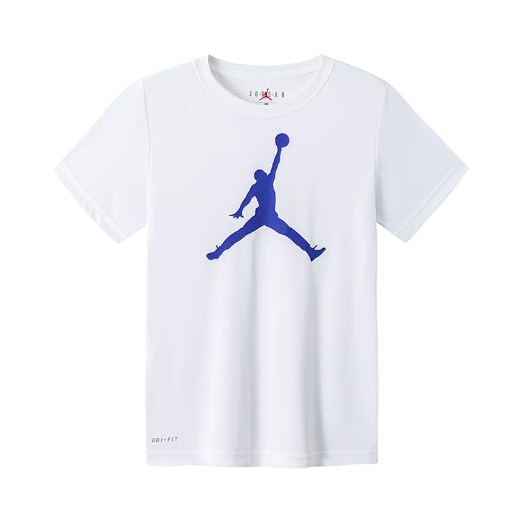 Футболка Jordan Футболка модная удобная элегантная короткий рукав Белый/Марина синий Детский - изображение 1