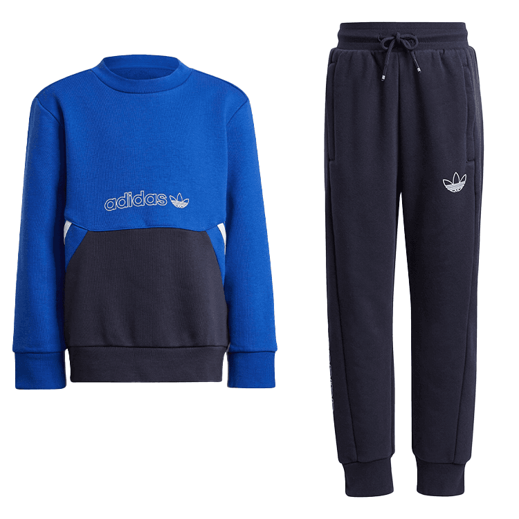 Adidas Originals Повседневная Спортивная Одежда CREW SET Королевский Синий Легенда Чернила Синий Детский - изображение 1