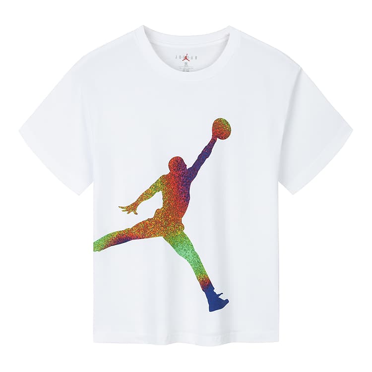 Футболка Jordan Футболка модная и элегантная минималистичный короткий рукав белый детский - изображение 1