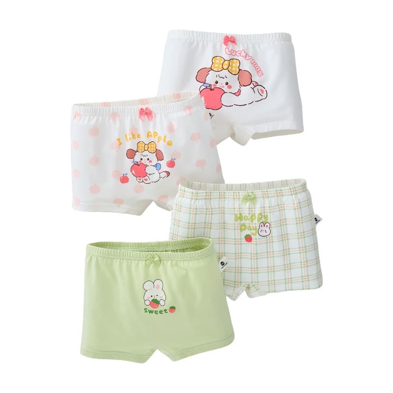 Miiow 4 пачки (Белый + Белый + Полосы + Зеленый) Kids трусы - изображение 1