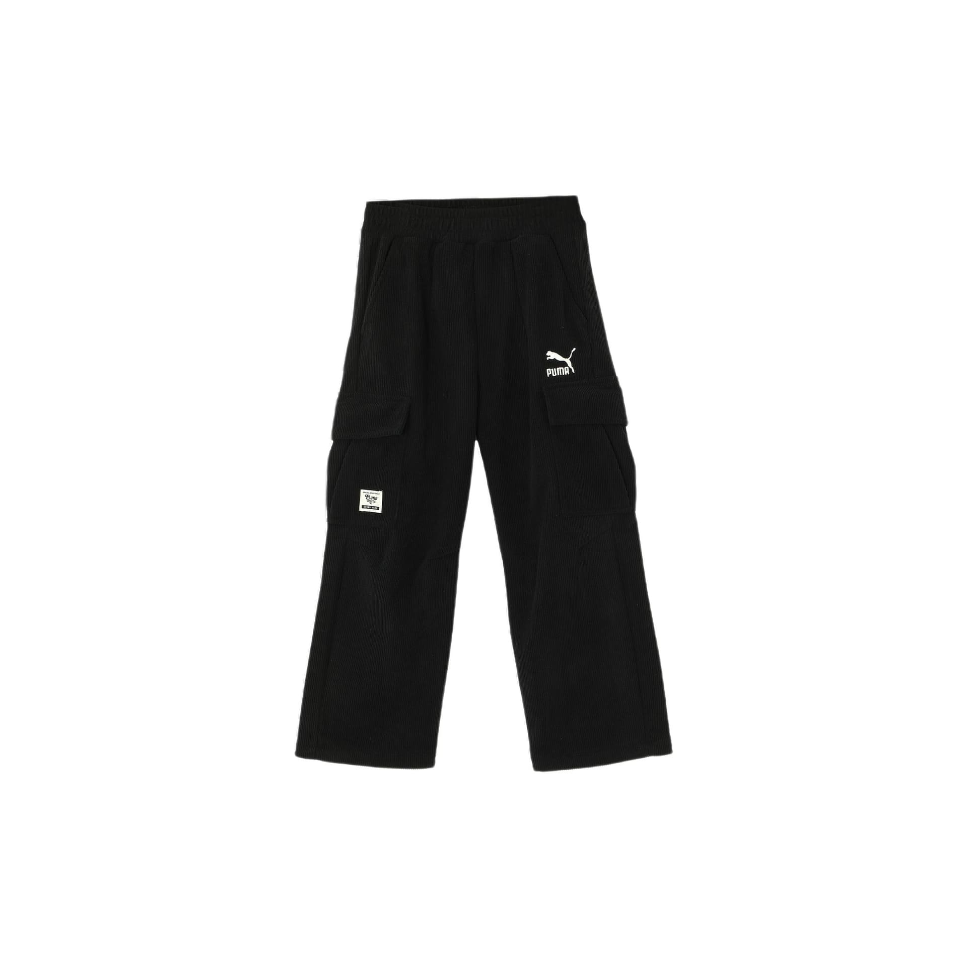PUMA Sportstyle Cargo Straight Нога Повседневные С флисовой подкладкой Рабочий стиль Полные Брюки Черные Детские - изображение 1