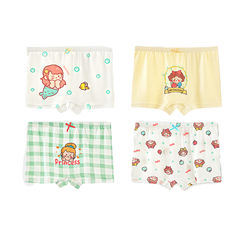 Miiow 4 пачки (Белый + Желтый + Циановый + Белый) Kids трусы - изображение 1