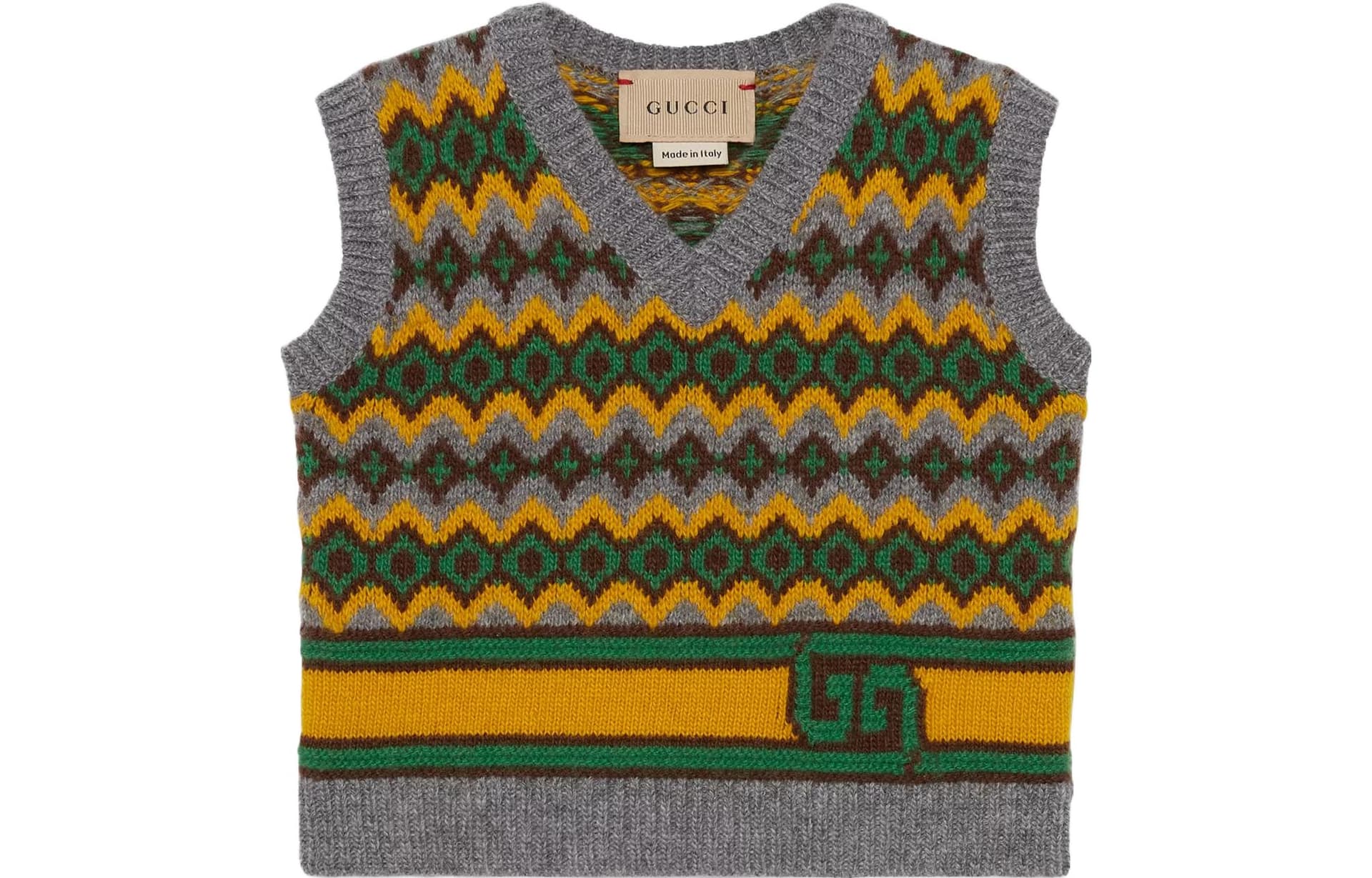 GUCCI Fair Isle Wool Jacquard Vest V - изображение 1