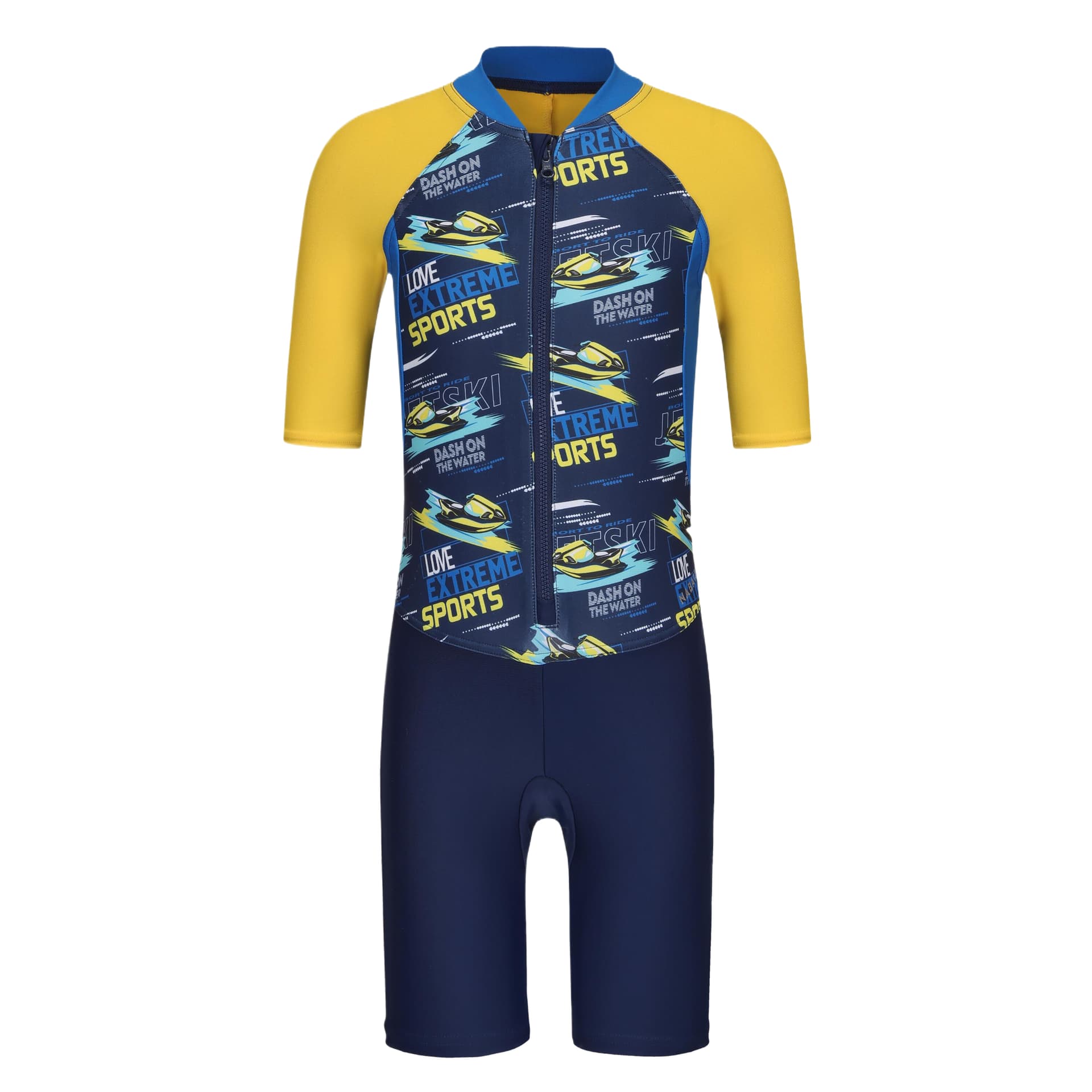 DECATHLON Облегающий детский купальник детский темно-синий - изображение 1