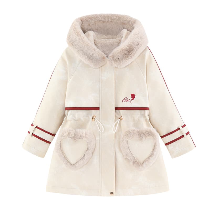 Disney PARKA Пальто с капюшоном утолщенное и с флисовой подкладкой с длинными рукавами абрикосового цвета для детей - изображение 1