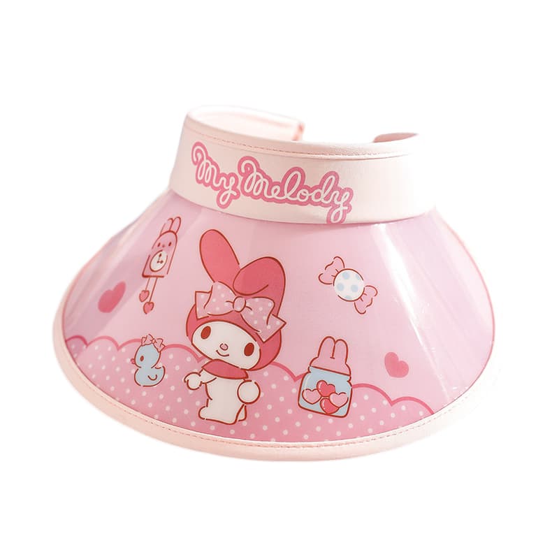Sanrio My Melody Солнцезащитная шляпа с принтом My Melody, милый и симпатичный, стильный, универсальный, с UV-защитой, привлекательный, для школьников, 100% полиамид, детский - изображение 1