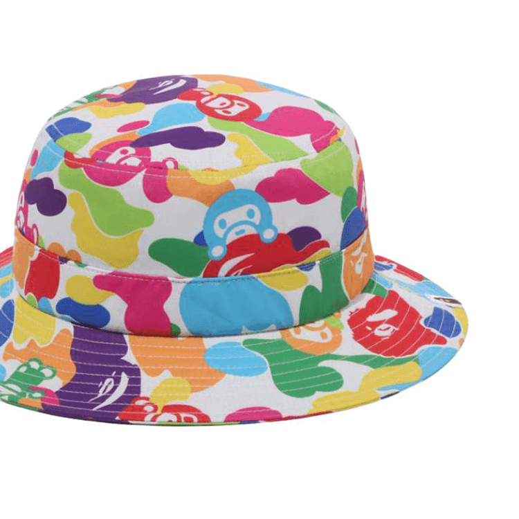 Панама A BATHING APE Оригинальный дизайн Полиэстеровое волокно Шляпа ведрообразной формы Детская Многоцветная - изображение 3