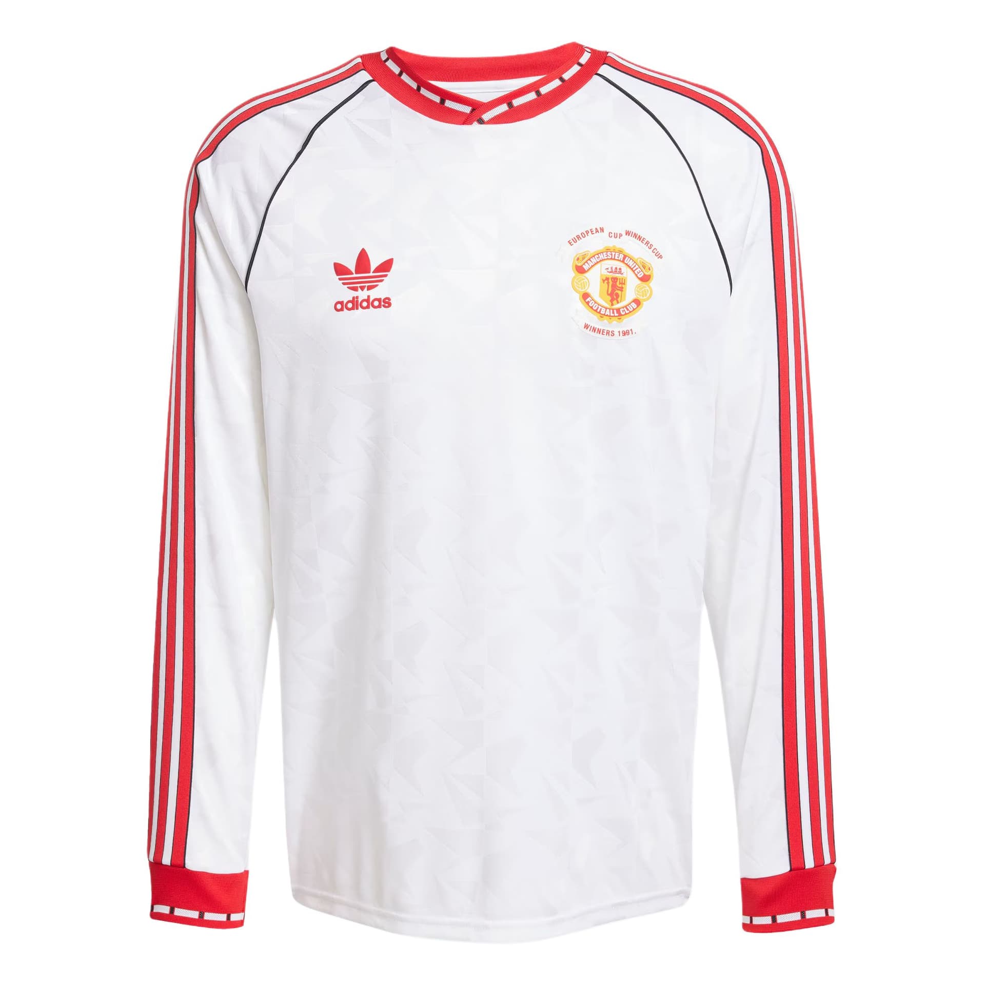 Adidas Originals Manchester United '91 Гостевая Футболка Футболка Мужская Белая Красная - изображение 1