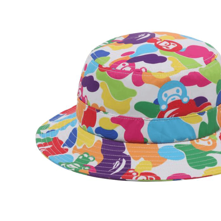Панама A BATHING APE Оригинальный дизайн Полиэстеровое волокно Шляпа ведрообразной формы Детская Многоцветная - изображение 2