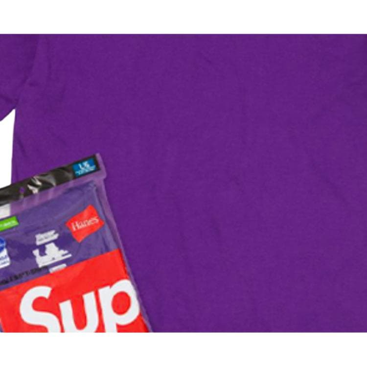Футболка Supreme x Hanes Tagless Tees Purple - изображение 3