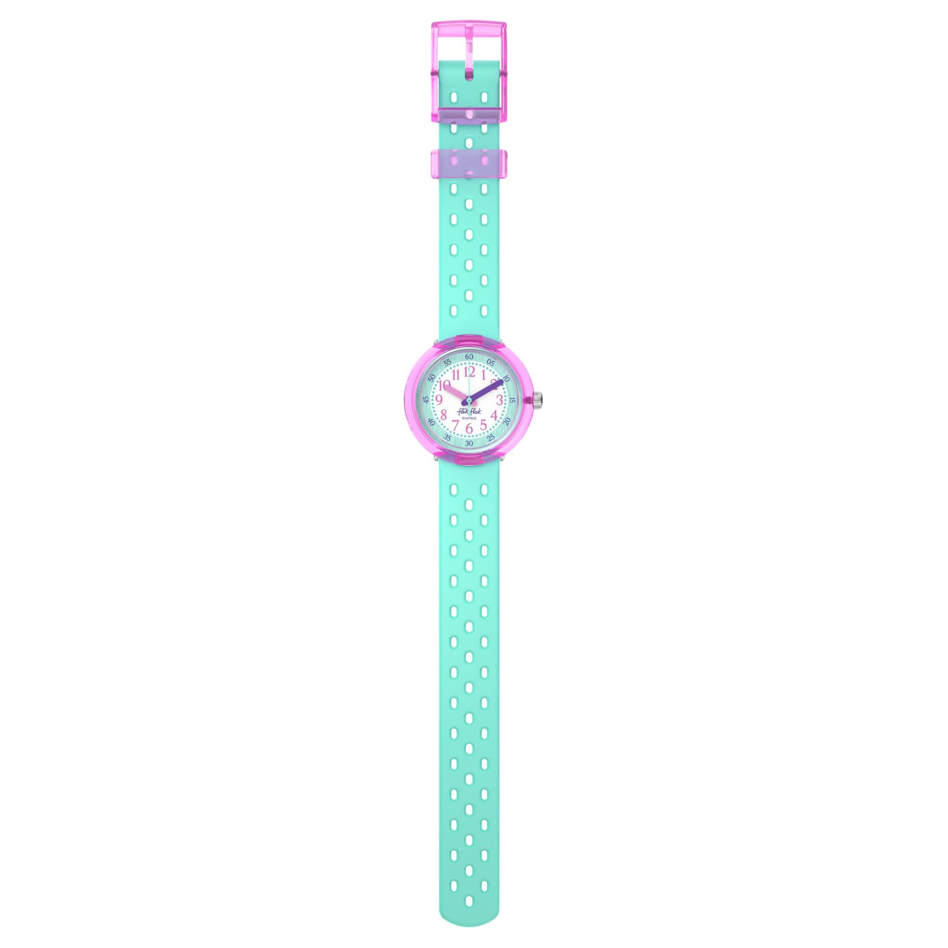 Часы SWATCH FLIK FLAK BUBBLY HOURS Кварцевый механизм 30 м Водонепроницаемые Женские Часы 31,85 мм Зеленый Циферблат - изображение 2