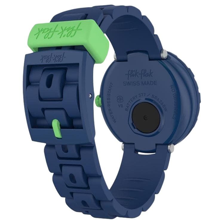 Часы SWATCH Flik Flak Кварцевый механизм Мужские часы Циферблат 36,7 мм Синий Пластиковый корпус Часы Силиконовый ремешок - изображение 3
