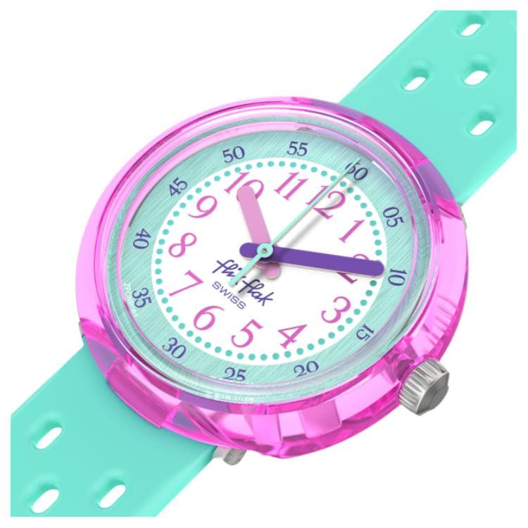 Часы SWATCH FLIK FLAK BUBBLY HOURS Кварцевый механизм 30 м Водонепроницаемые Женские Часы 31,85 мм Зеленый Циферблат - изображение 3
