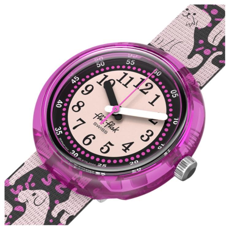 Часы SWATCH Flik Flak LAOYOUJI Мех Ever Кварцевый механизм 30 м Водонепроницаемые Женские Часы 31,85 мм Фиолетовый Циферблат - изображение 2