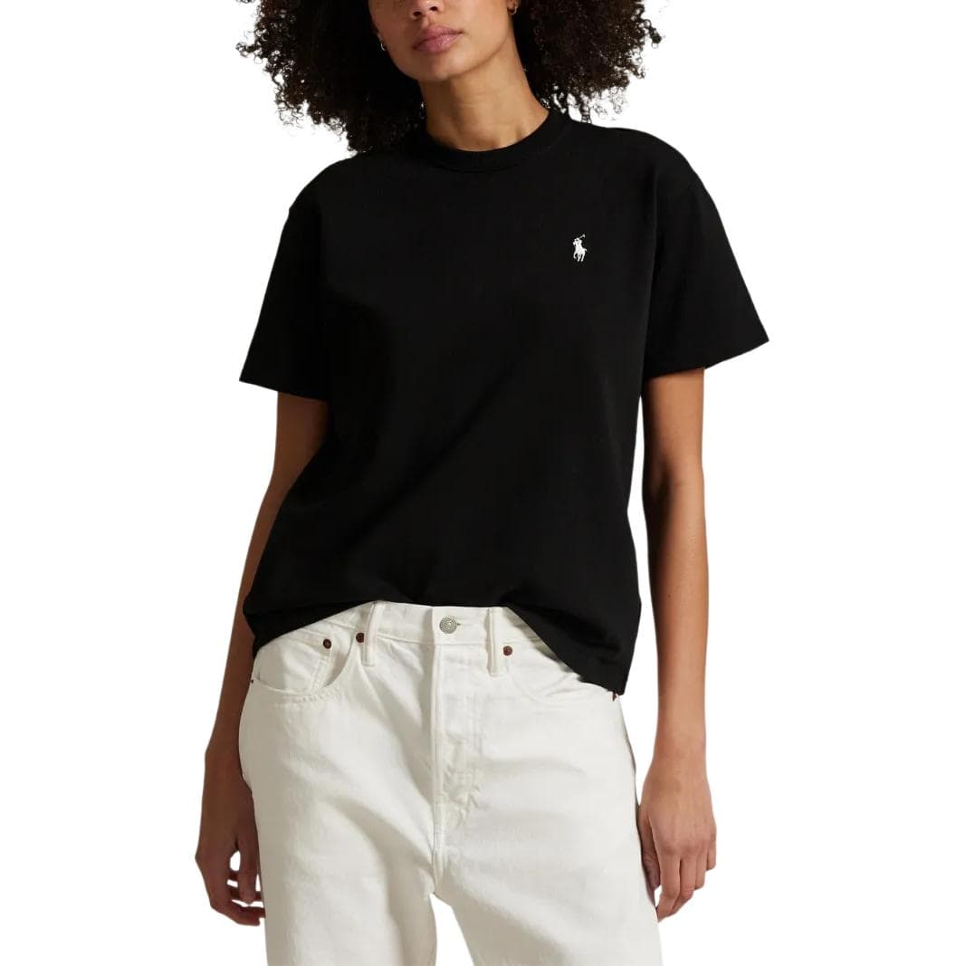 Футболка Polo Ralph Lauren Fw25 T Рубашка Женская Поло Черная Свободного кроя - изображение 2