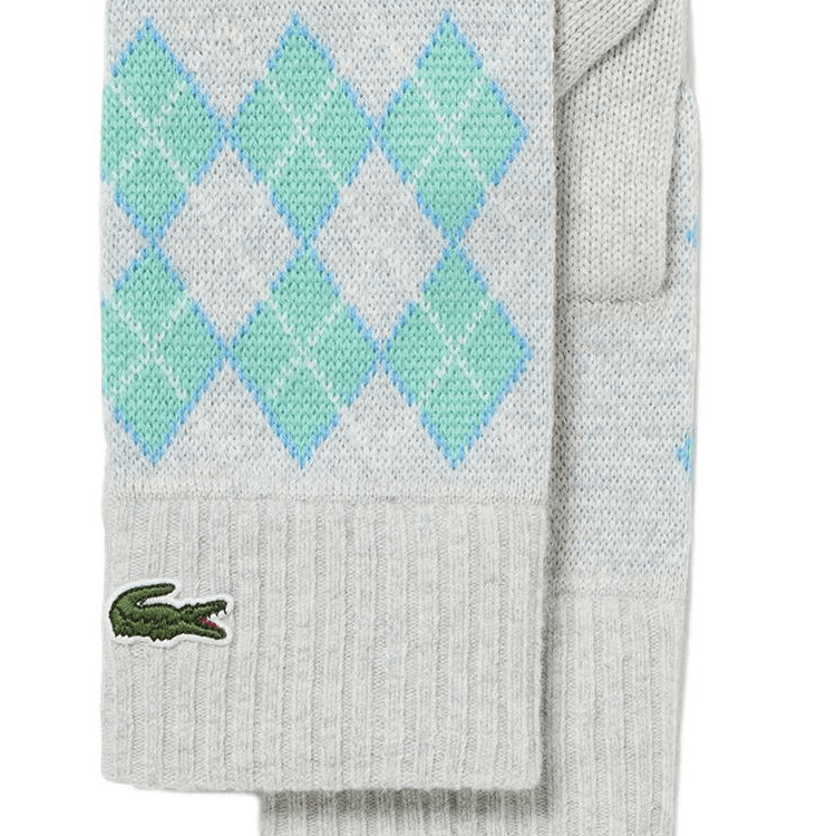 LACOSTE Вязаные пальцевые женские серые из шерсти - изображение 2