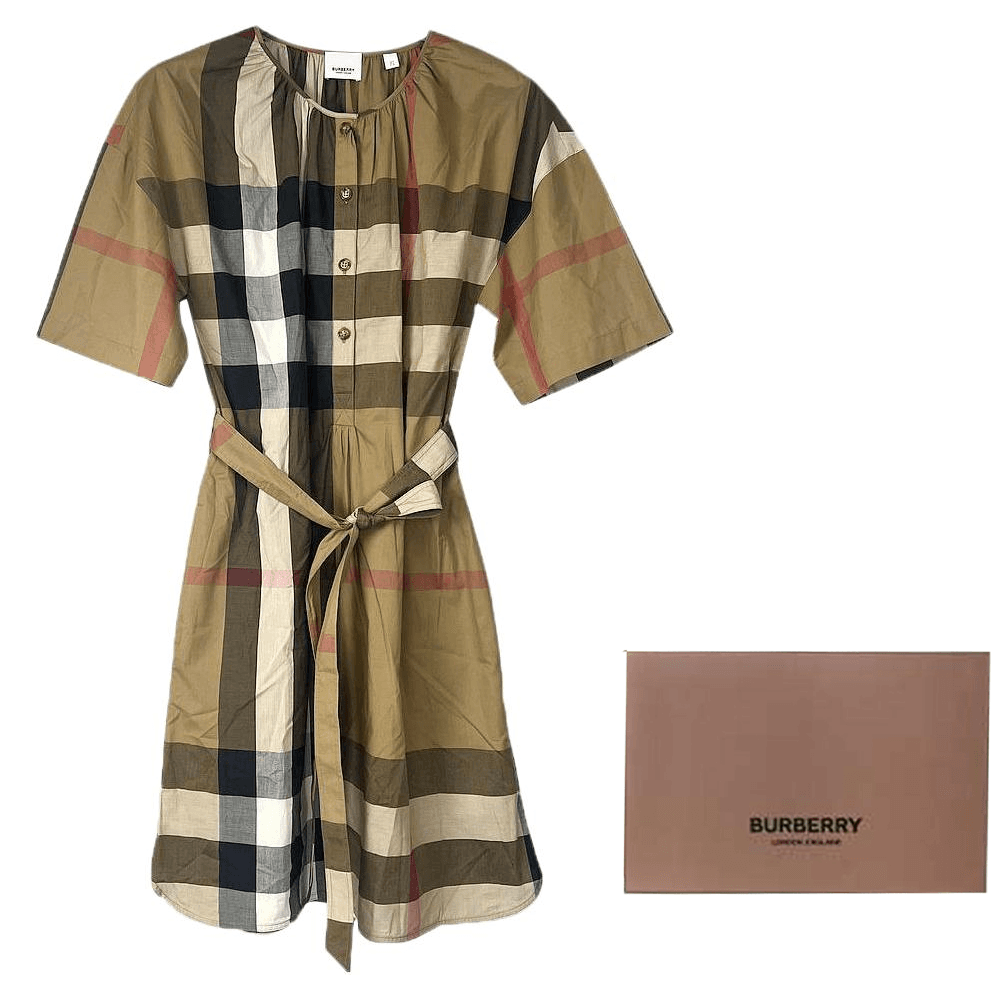 Платье Платье с короткими рукавами Burberry SS25 Женское Коричневое - изображение 4